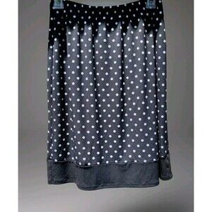 Vintage Petite Sophisticate Womens XS Skirt Classic Polka Dot Black + White Dots